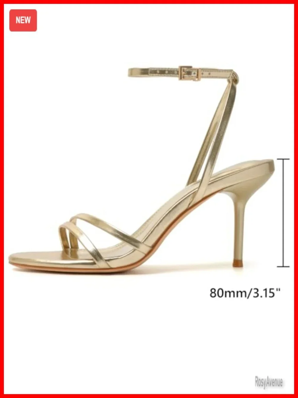 Strappy Ankle Strap Kitten Heeled Sandals with Memory Foam Cushioned Insole